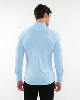 SKY BLUE SOLID STRETCH PERFORMANCE LONG SLEEVES SHIRT PM-76083