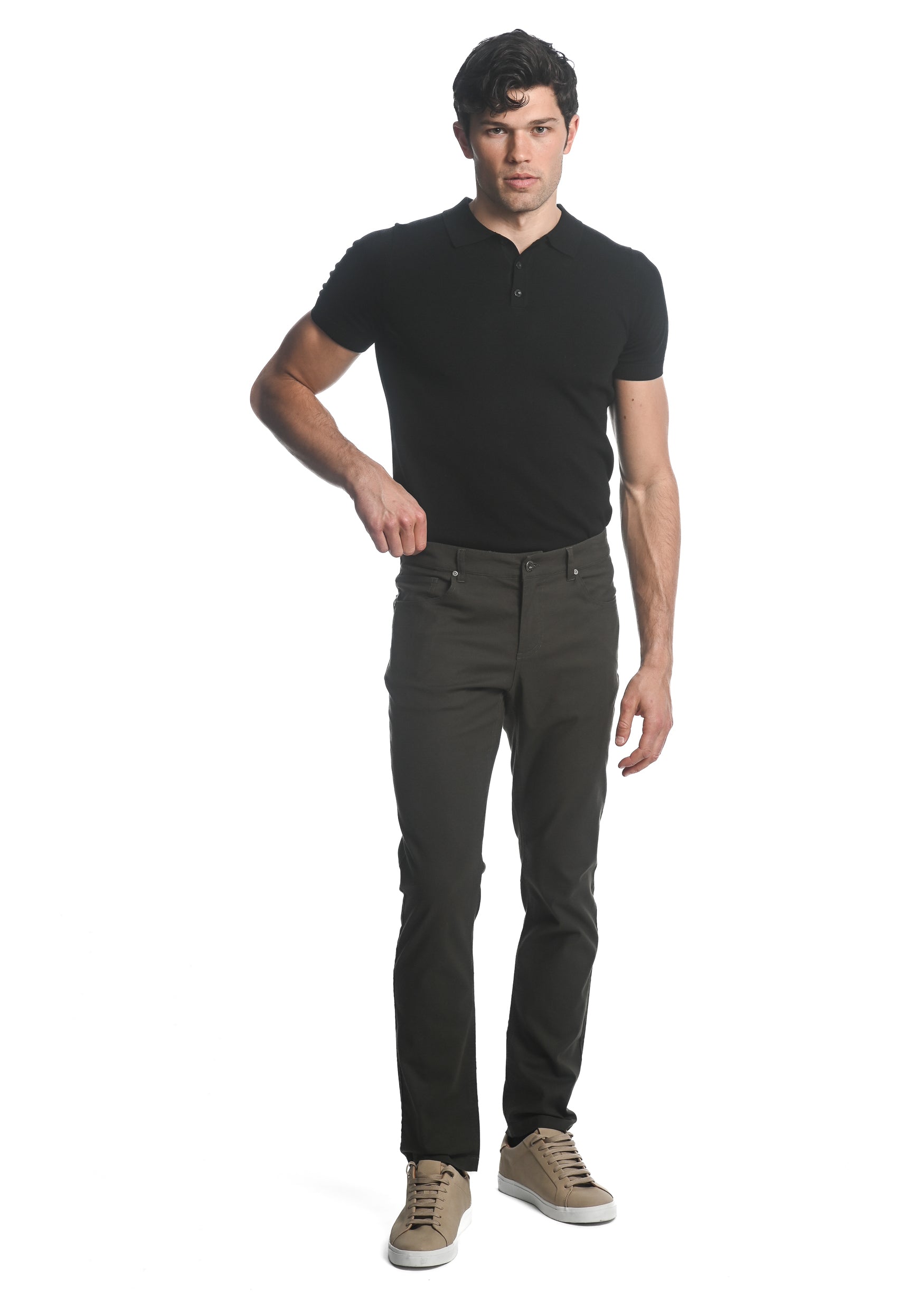 CARBON TEXTURED STRETCH WOVEN 5-POCKET JEANS PM-3036