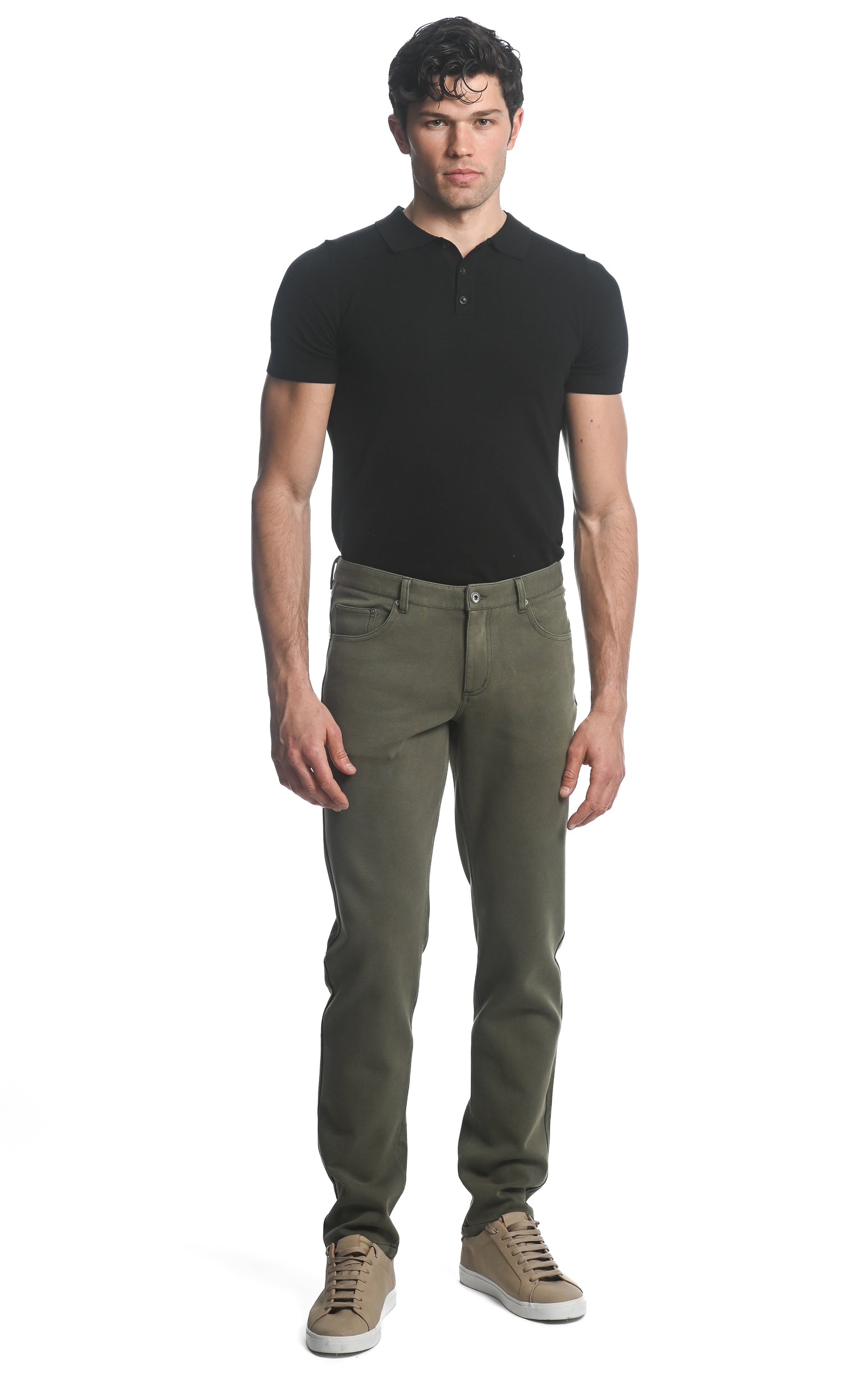 SAGE GREEN VINTAGE WASH STRETCH 5-POCKET JEANS PM-3031