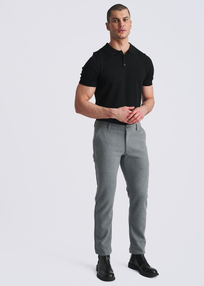 HEATHER GREY WOOL-LOOK STRETCH KNIT TAILORED PANTS PM-3303-74