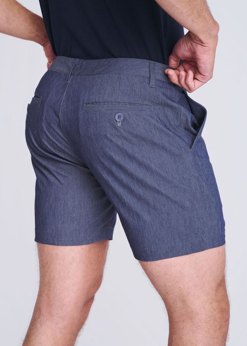 INDIGO 6" INSEAM CRINKLE STRETCH CHINO SHORTS PM-2544