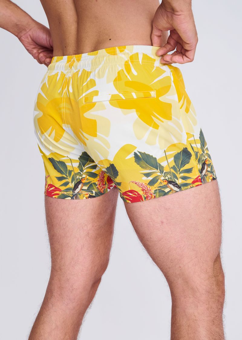 AMBER/LEAF TROPICS 2.5" INSEAM PRINTED SWIM SHORTS W/ MESH LINING PM-6002-67