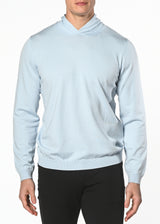 SILVER SKY SOLID SILK/TENCEL KNITTED HOODIE
