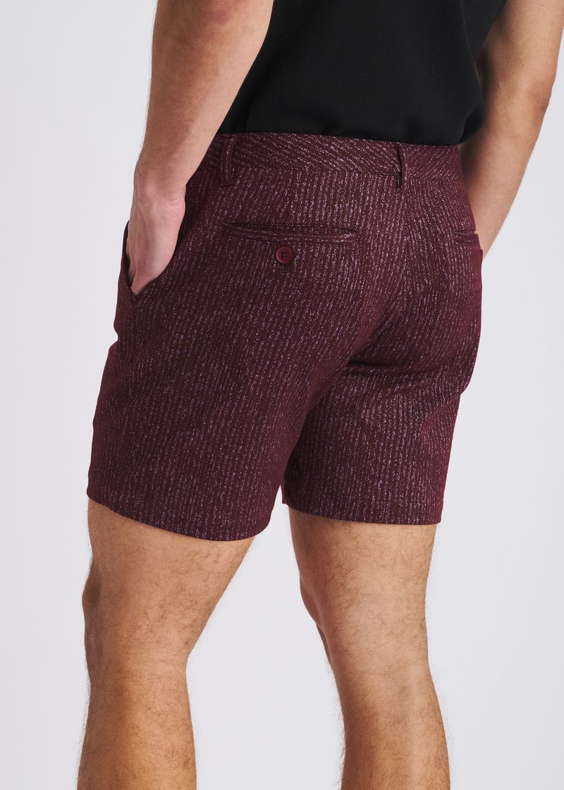BEET HERRINGBONE JACQUARD 6" INSEAM STRETCH KNIT CHINO SHORTS PM-2549