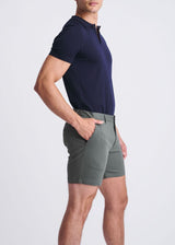 PEWTER 6" INSEAM TEXTURED STRETCH WOVEN CHINO SHORTS PM-2545