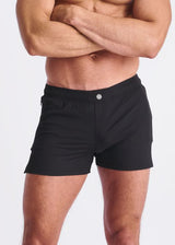 BLACK SEERSUCKER SWIM SHORTS W/MESH LINING PM-6023