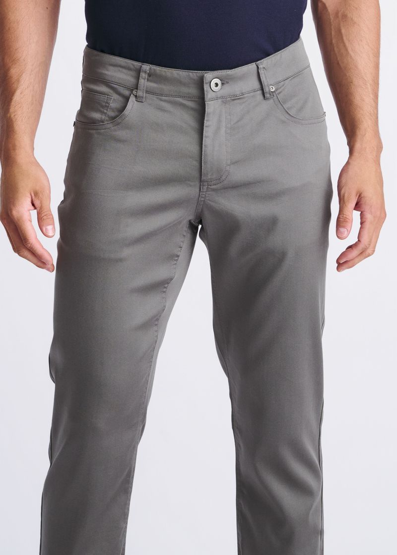 FOSSIL GREY LIGHTWEIGHT TEXTURED STRETCH WOVEN 5-POCKET JEANS PM-3052