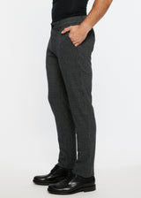 CHARCOAL HERRINGBONE STRETCH KNIT WOOL LOOK PANTS PM-3303-44