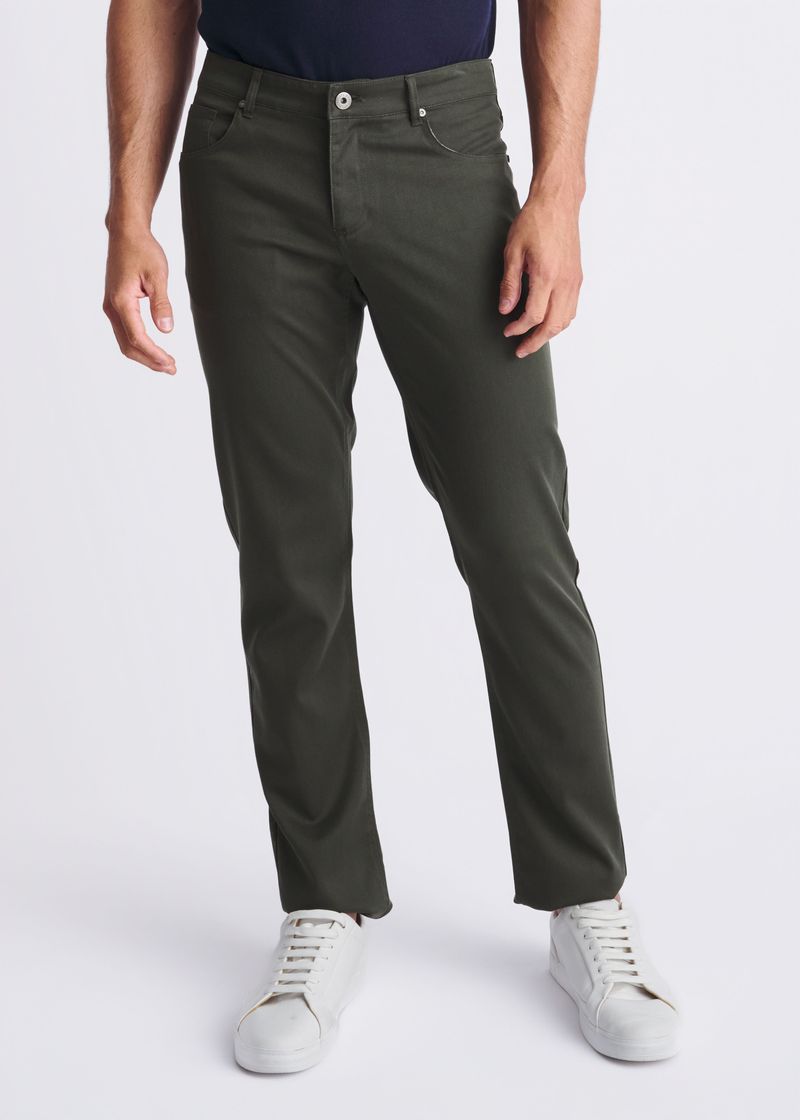 BOTTLE GREEN LIGHTWEIGHT TEXTURED STRETCH WOVEN 5-POCKET JEANS PM-3053