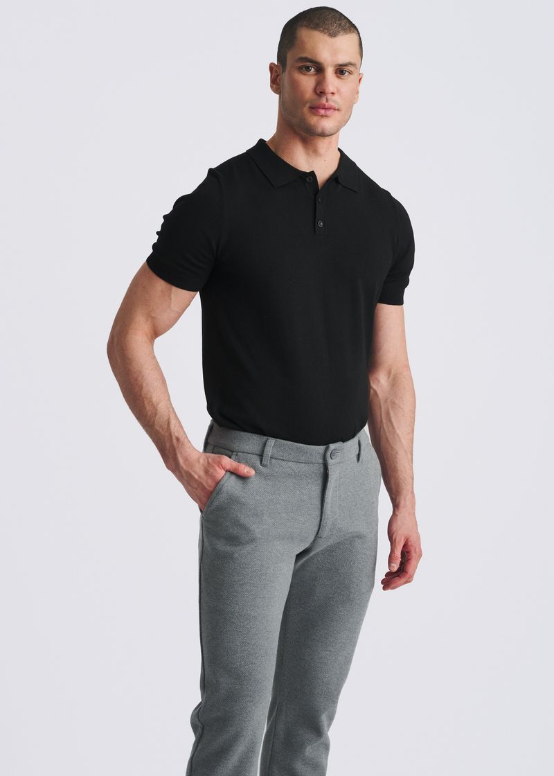HEATHER GREY WOOL-LOOK STRETCH KNIT TAILORED PANTS PM-3303-74