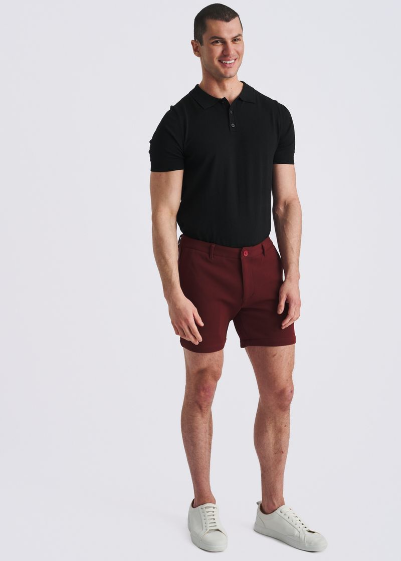 WINE 6" INSEAM STRETCH KNIT CHINO SHORTS PM-2558
