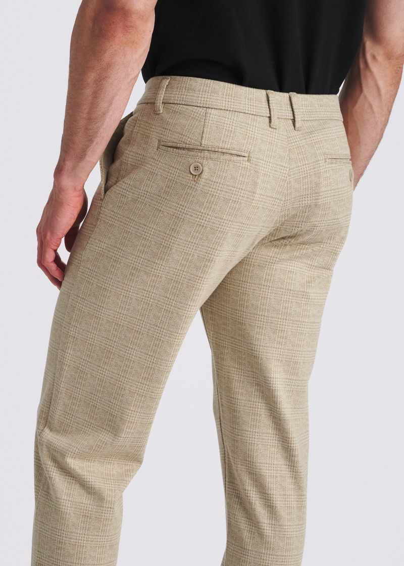 SAND GLEN PLAID CLASSIC FIT WOOL-LOOK STRETCH KNIT TAILORED PANTS PM-3063-01