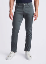 SLATE BLUE LIGHTWEIGHT TEXTURED STRETCH WOVEN 5-POCKET JEANS PM-3053