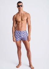 PURPLE/WISTERIA SWIRLS PRINTED SEERSUCKER SWIM SHORTS W/MESH LINING PM-6018-47