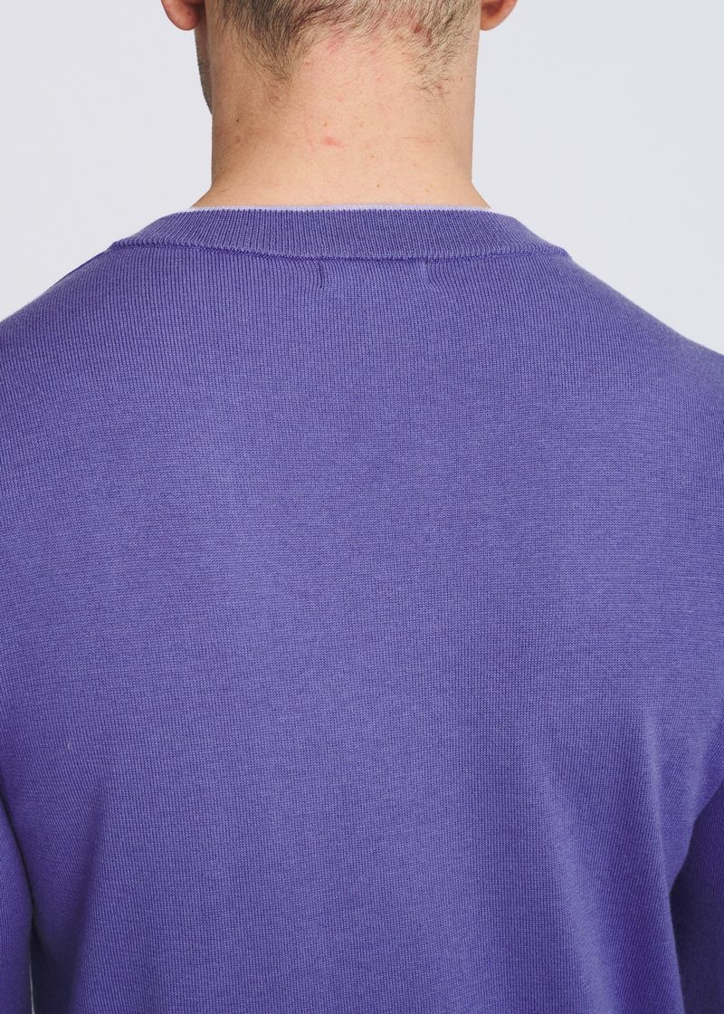 PURPLE/ORCHID CONTRAST V-NECK WOOL BLEND KNIT SWEATER PM-16418