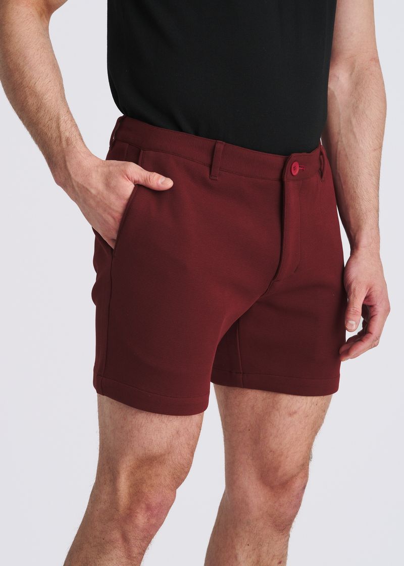 WINE 6" INSEAM STRETCH KNIT CHINO SHORTS PM-2558
