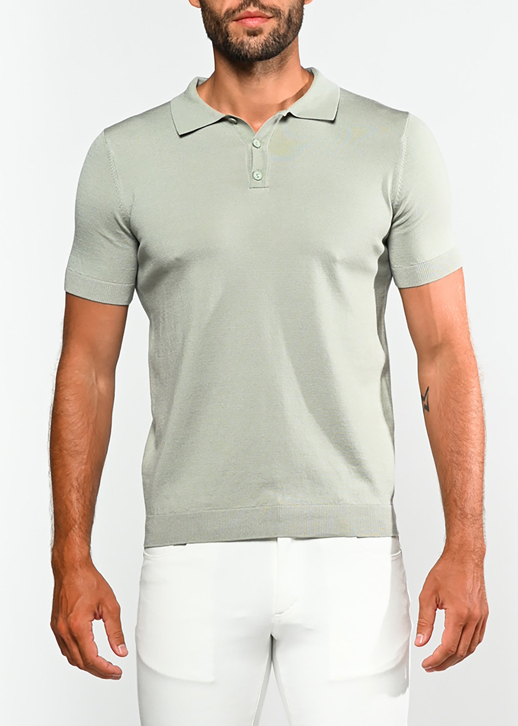 FERN SILK/TENCEL 3-BUTTON KNIT POLO PM-16105