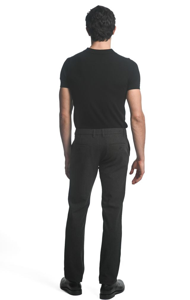 CHARCOAL/BLACK STRETCH KNIT PINSTRIPE WOOL LOOK TAILORED PANTS PM-3303-52