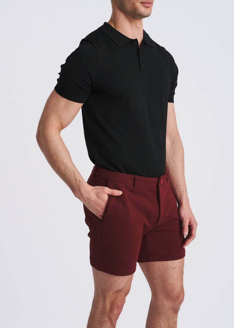WINE 6" INSEAM STRETCH KNIT CHINO SHORTS PM-2558