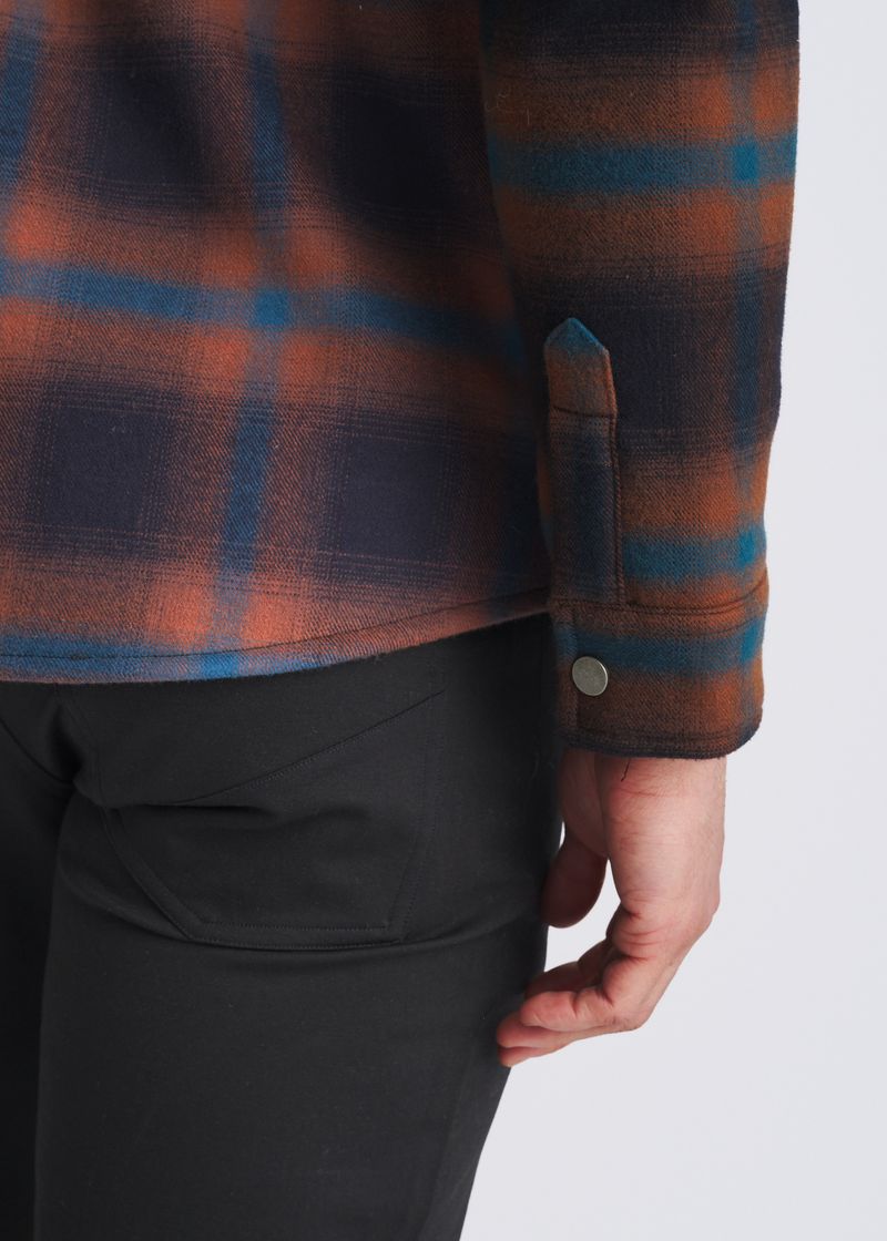 RUST/PETROL PLAID FLEECE LINED SHIRT JACKET PM-3062