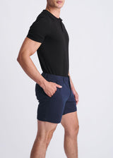 NAVY 6" INSEAM TEXTURED STRETCH KNIT CHINO SHORTS PM-2542