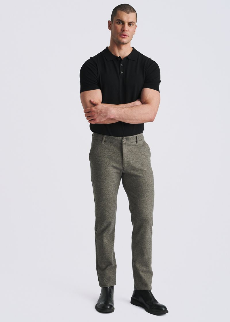 WALNUT CHECKS WOOL-LOOK STRETCH KNIT TAILORED PANTS PM-3303-73