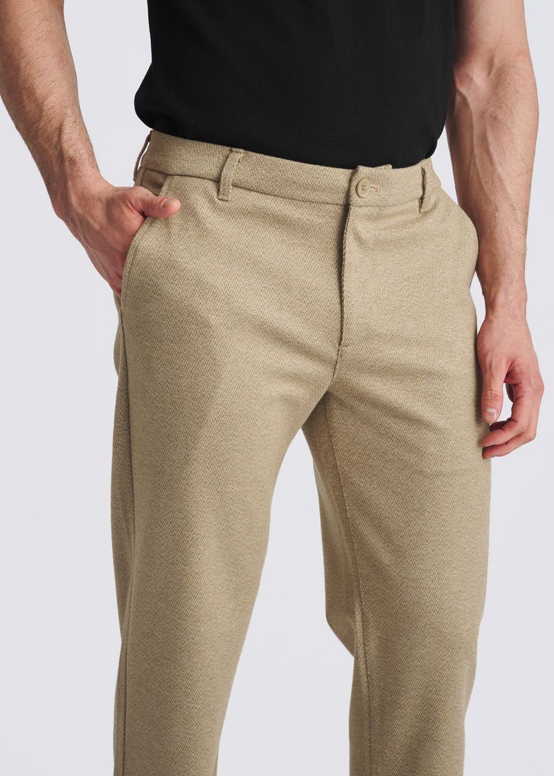 DESERT ZIGZAG CLASSIC FIT WOOL-LOOK STRETCH KNIT TAILORED PANTS  PM-3063-02