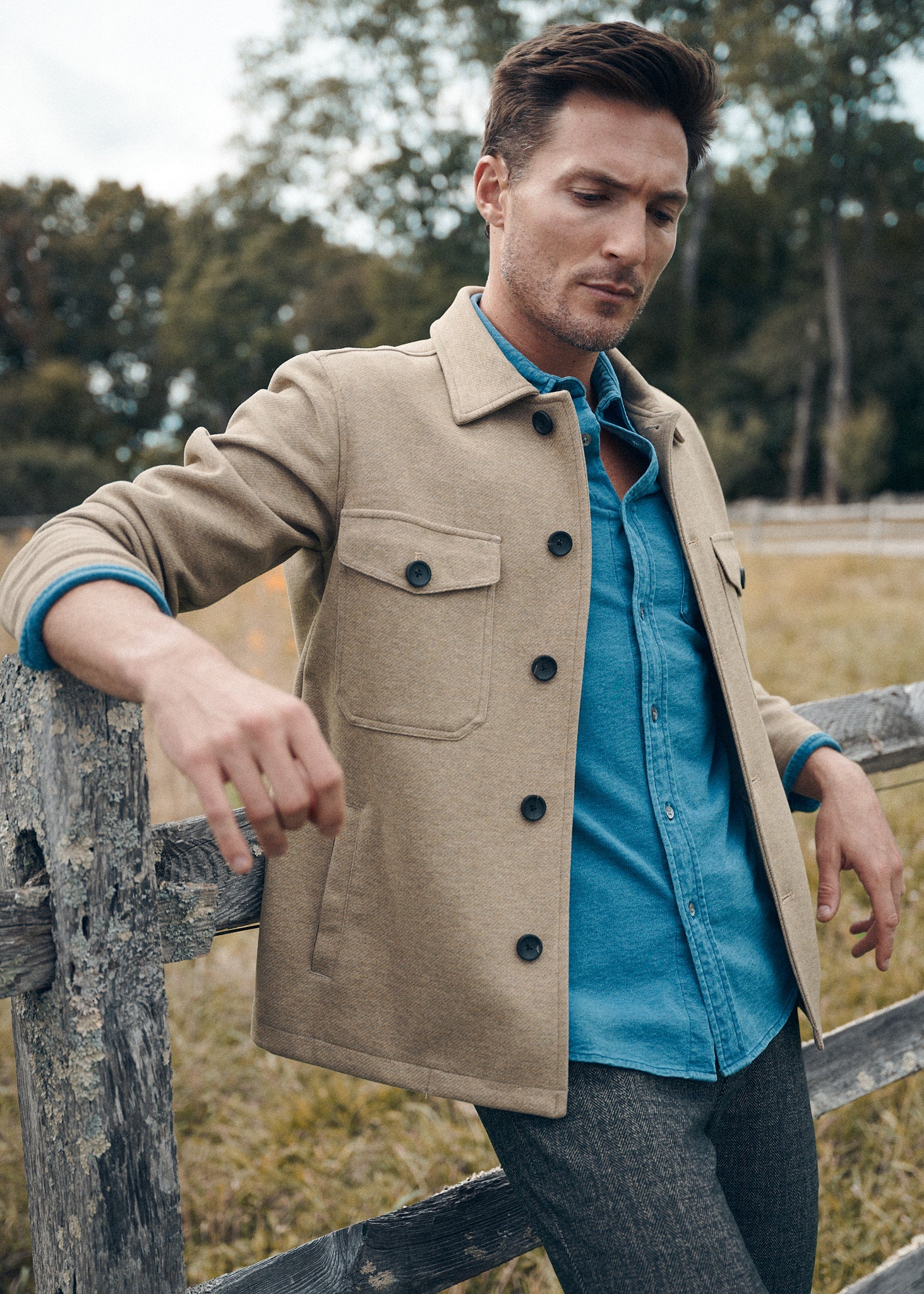 CAMEL WOOL-LOOK STRETCH KNIT JACKET PM-3056-01