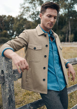 CAMEL WOOL-LOOK STRETCH KNIT JACKET PM-3056-01