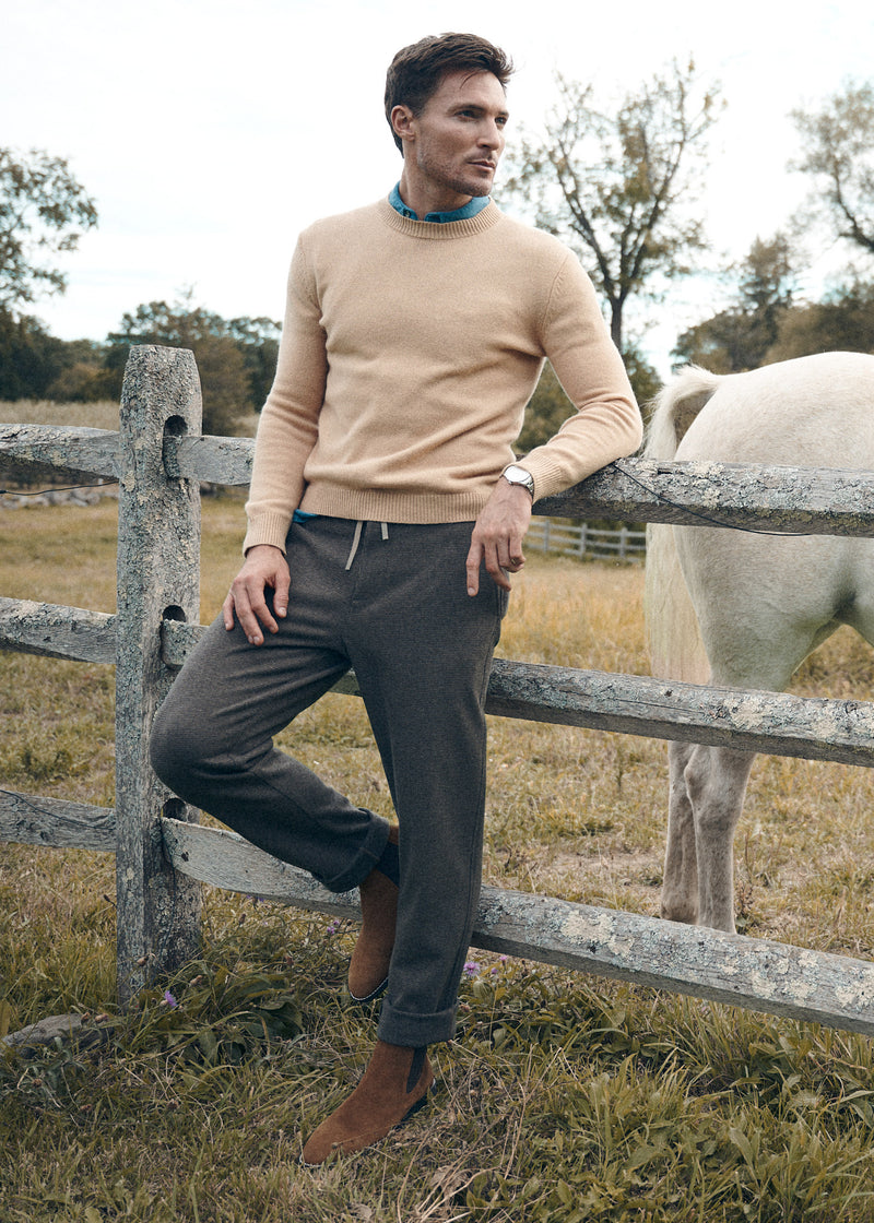 CARAMEL CREW NECK WOOL SWEATER PM-16406