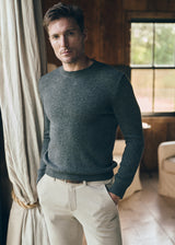 CHARCOAL CREW NECK WOOL SWEATER PM-16406