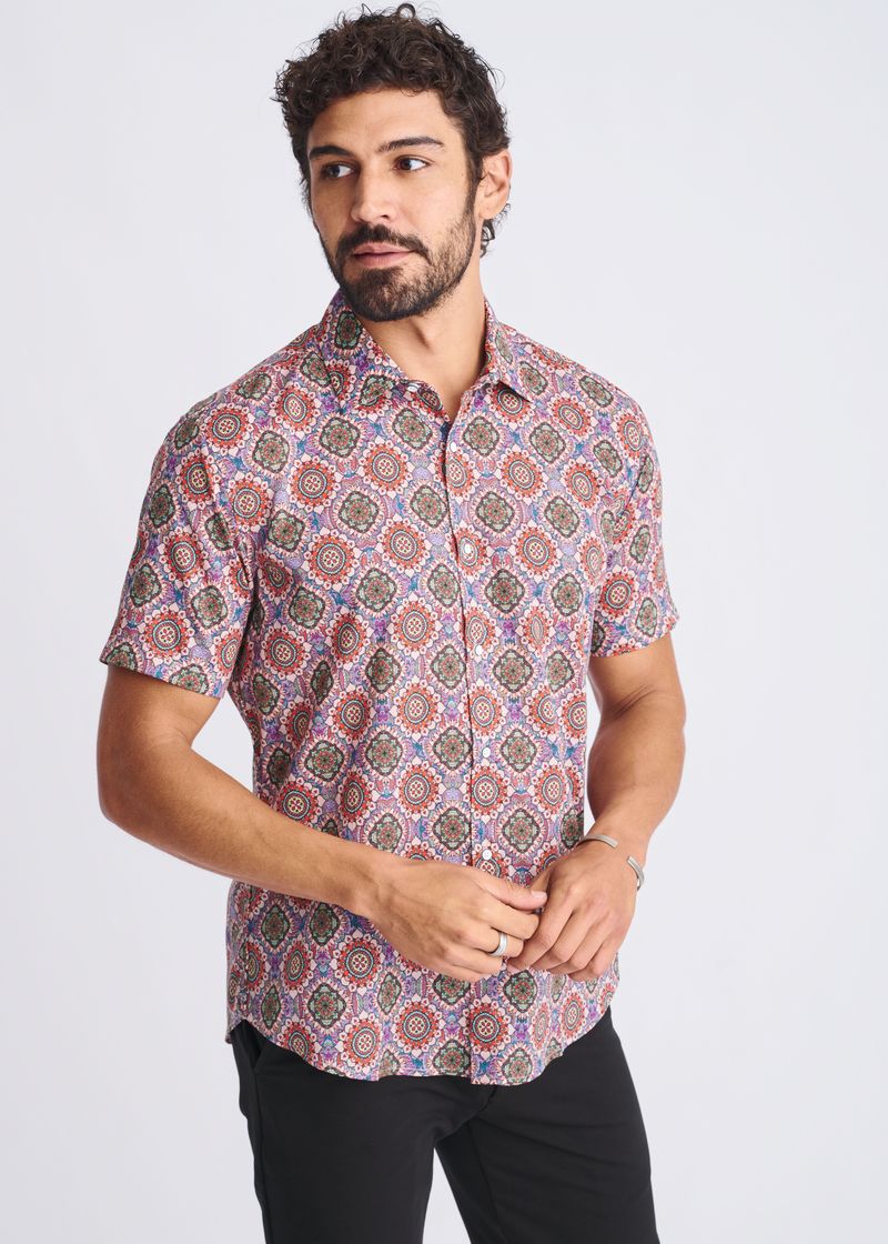 Postmarc Cotton Tencel Short Sleeve Shirt Blush Postmarc Cotton Tencel Short Sleeve Shirt Blush