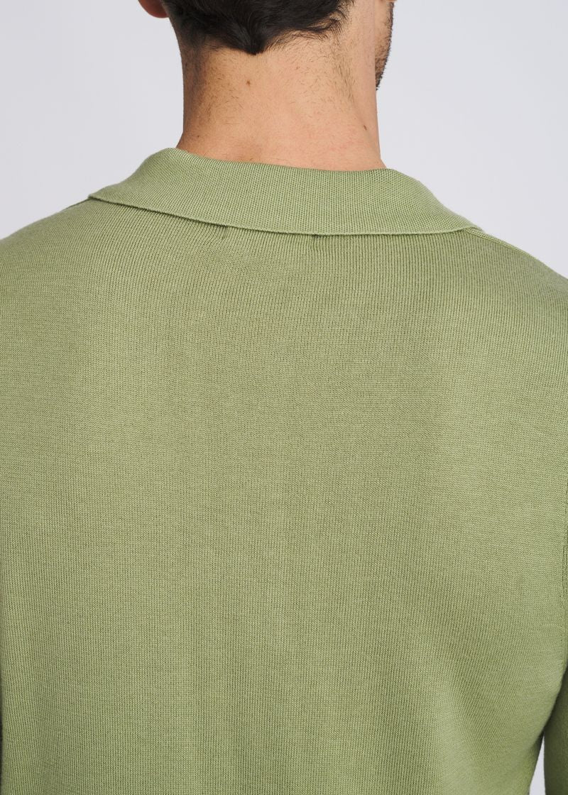 CACTUS 3-BUTTON POLO WOOL BLEND KNIT SWEATER PM-16419