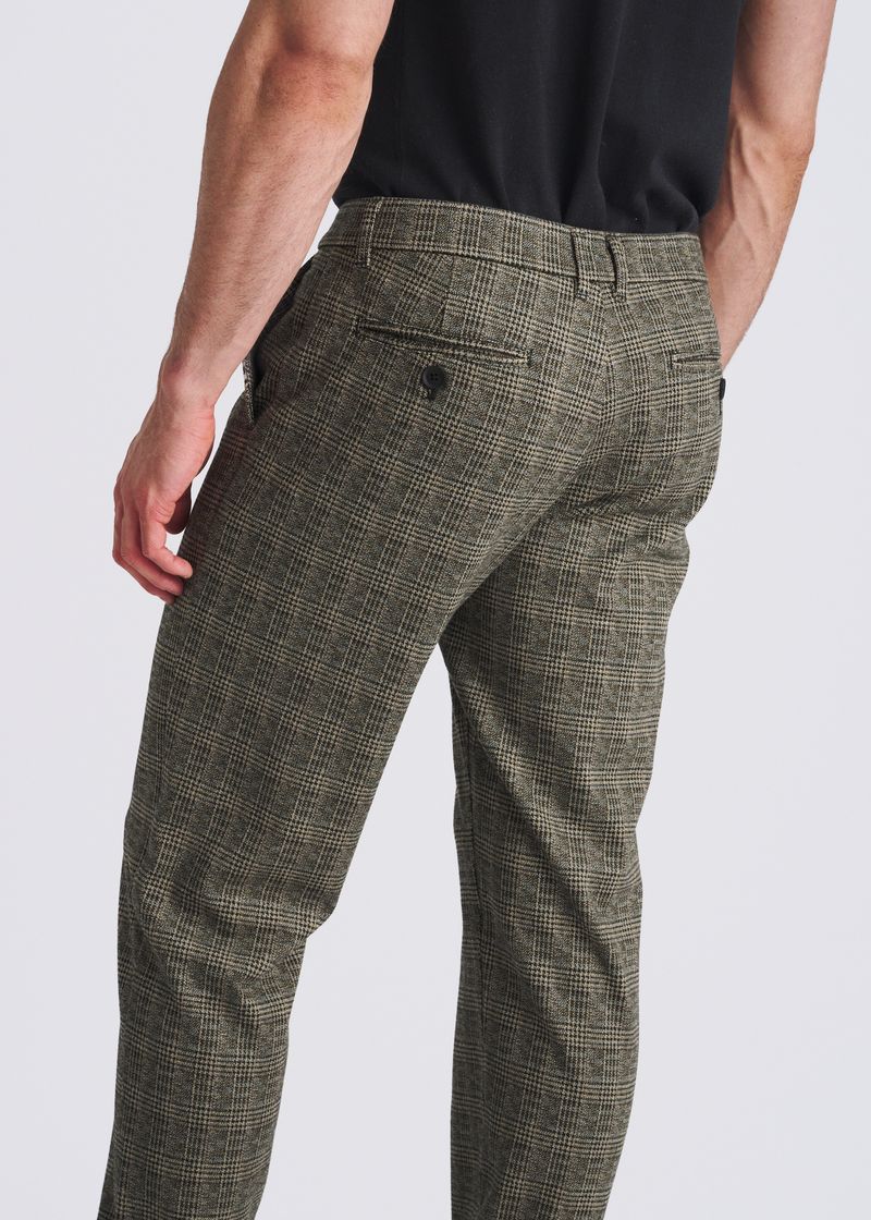 CAPUCCINO GLEN PLAID CLASSIC FIT WOOL-LOOK STRETCH KNIT TAILORED PANTS PM-3063-01