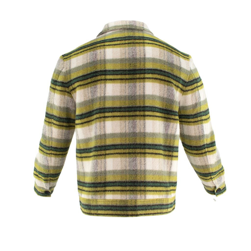 CITRUS/GRASS PLAID WOOL ZIP-UP JACKET PM-3069-02