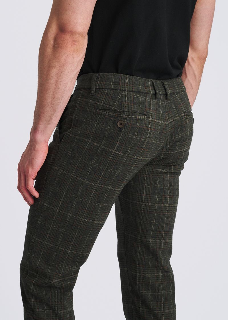 MOSS PLAID WOOL-LOOK STRETCH KNIT TAILORED PANTS PM-3303-70