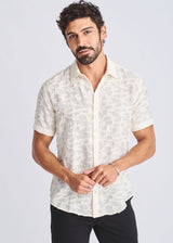 CREAM LIGHTWEIGHT JACQUARD SHORT SLEEVE SHIRT PM-51002