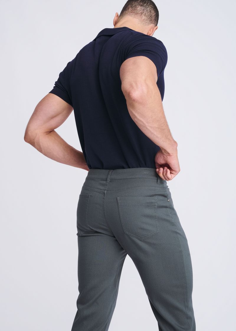SLATE BLUE LIGHTWEIGHT TEXTURED STRETCH WOVEN 5-POCKET JEANS PM-3053