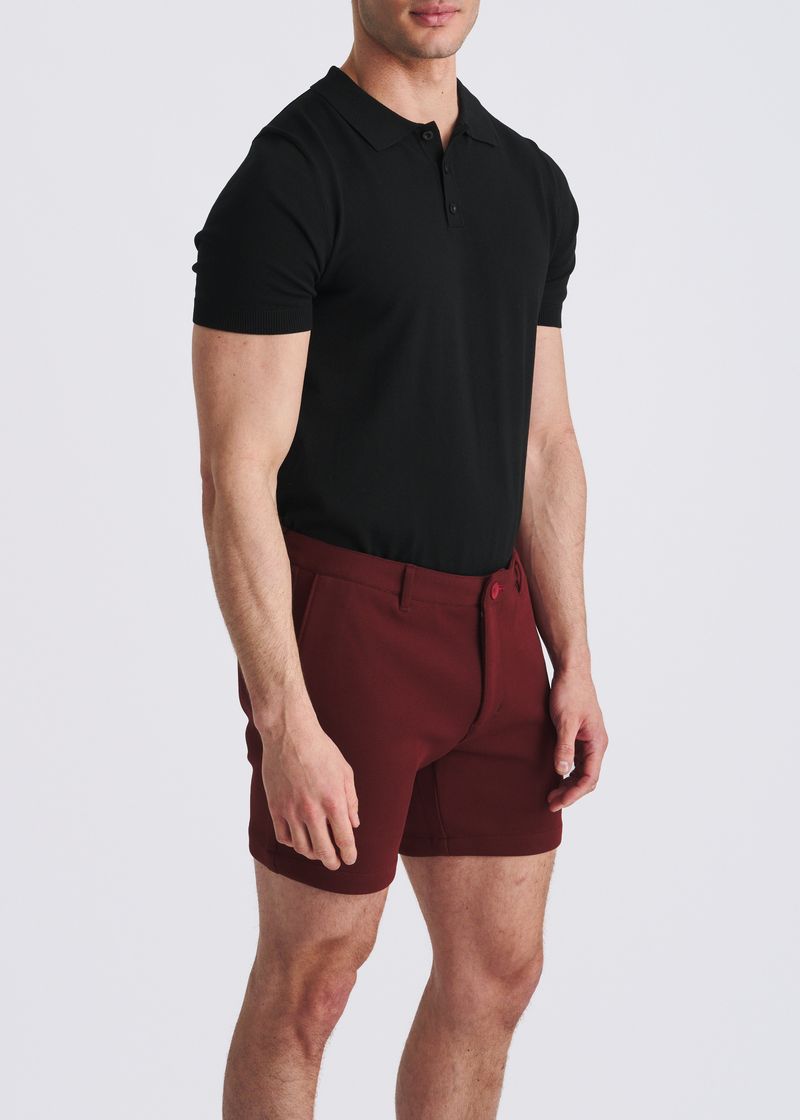 WINE 6" INSEAM STRETCH KNIT CHINO SHORTS PM-2558