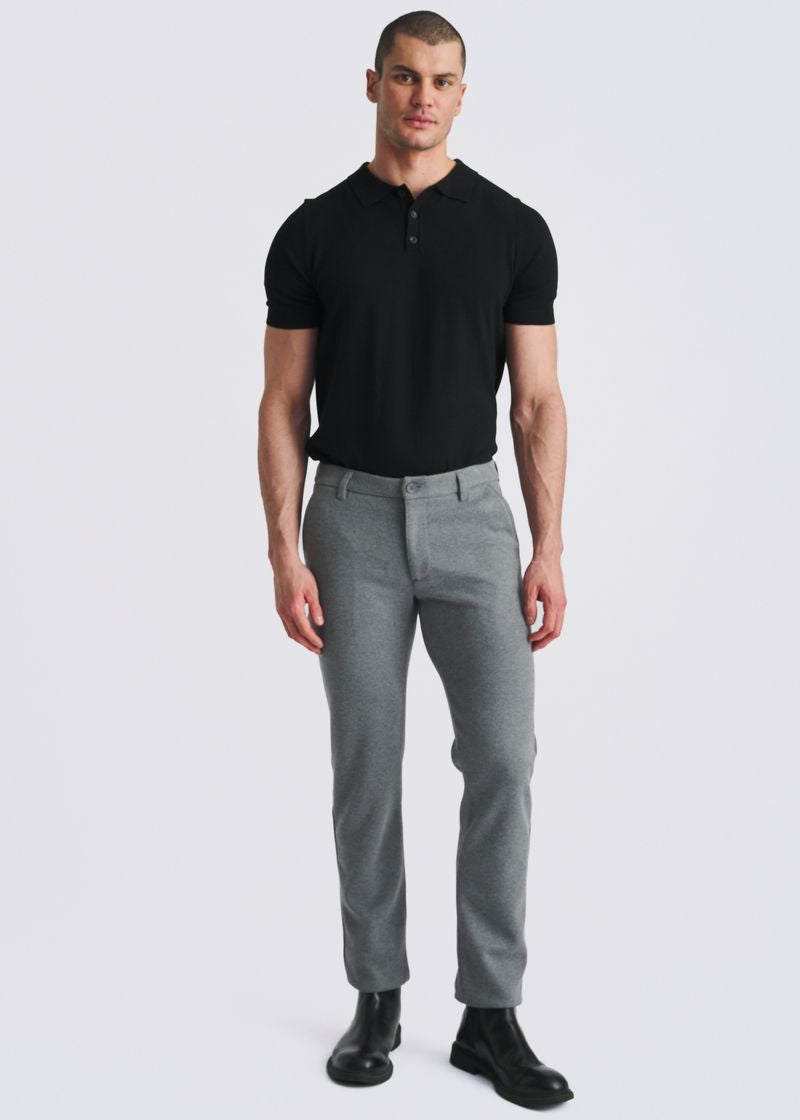 HEATHER GREY WOOL-LOOK STRETCH KNIT TAILORED PANTS PM-3303-74