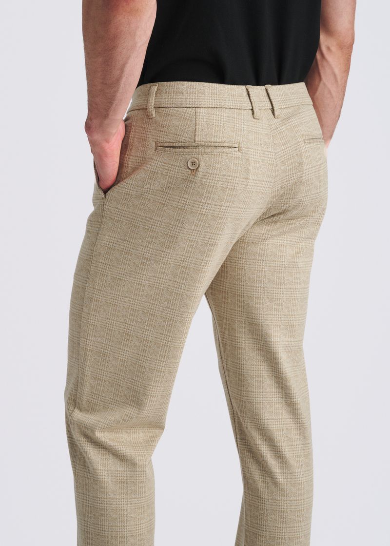 SAND GLEN PLAID CLASSIC FIT WOOL-LOOK STRETCH KNIT TAILORED PANTS PM-3063-01