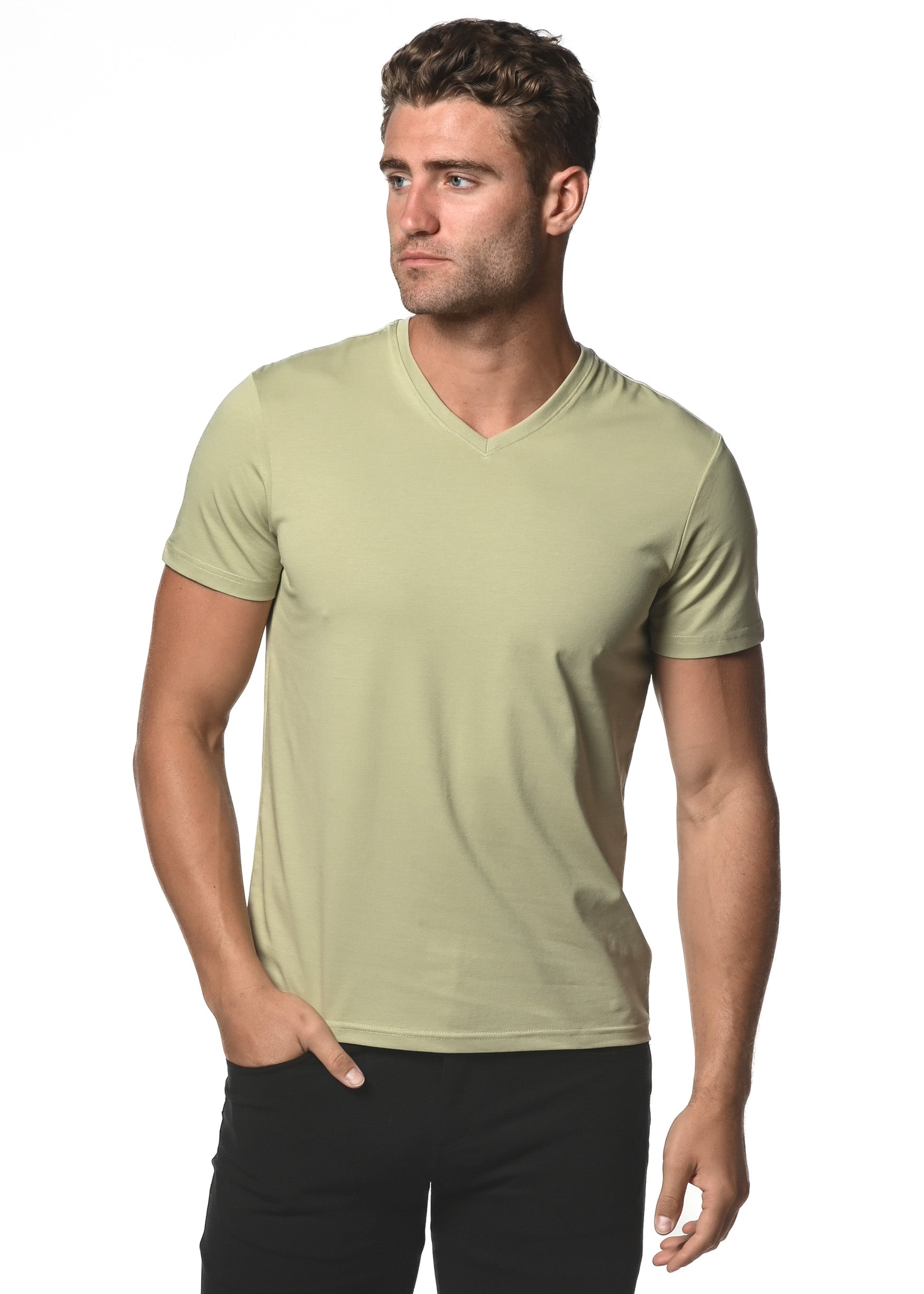 ARTICHOKE COTTON/SORONA V-NECK TEE PM-1405