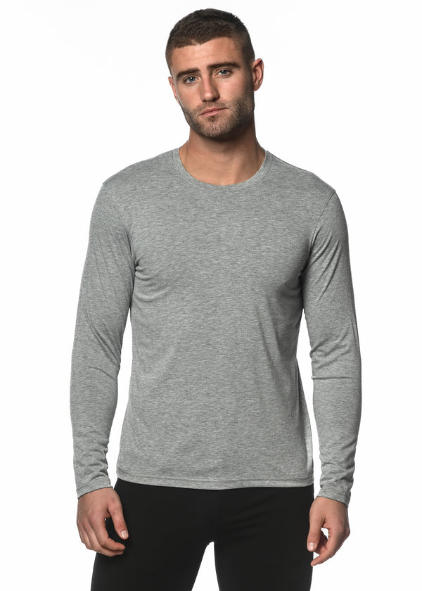 GREY TRI-BLEND CREW LONG SLEEVE TEE PM-1421