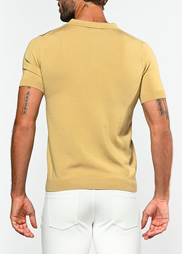 SAND DUNE SILK/TENCEL 3-BUTTON KNIT POLO PM-16105