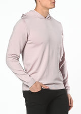 MAUVE SOLID SILK/TENCEL KNITTED HOODIE