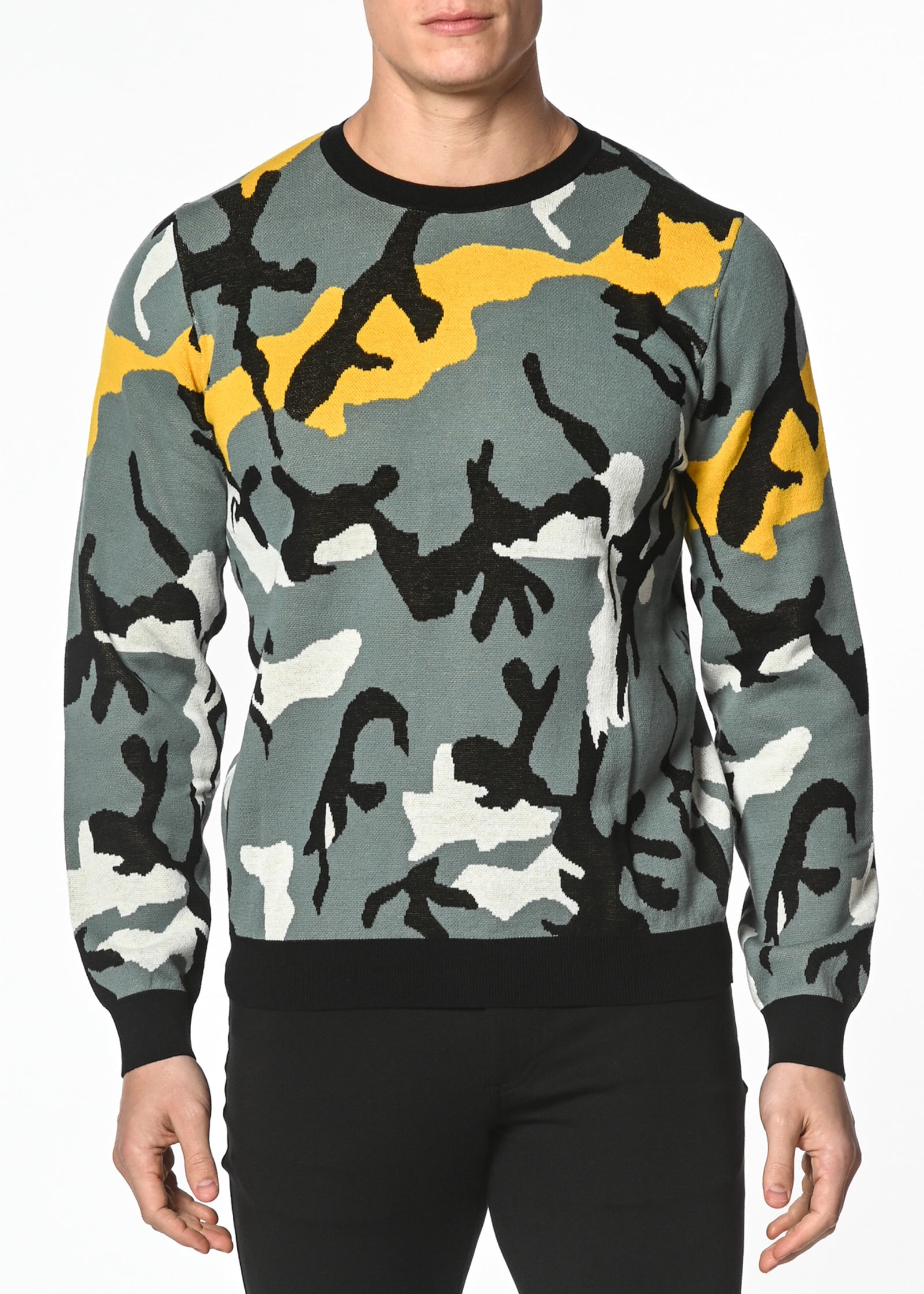新品　BRIEFING MS CAMO JQ CREW NECK KNIT PM-