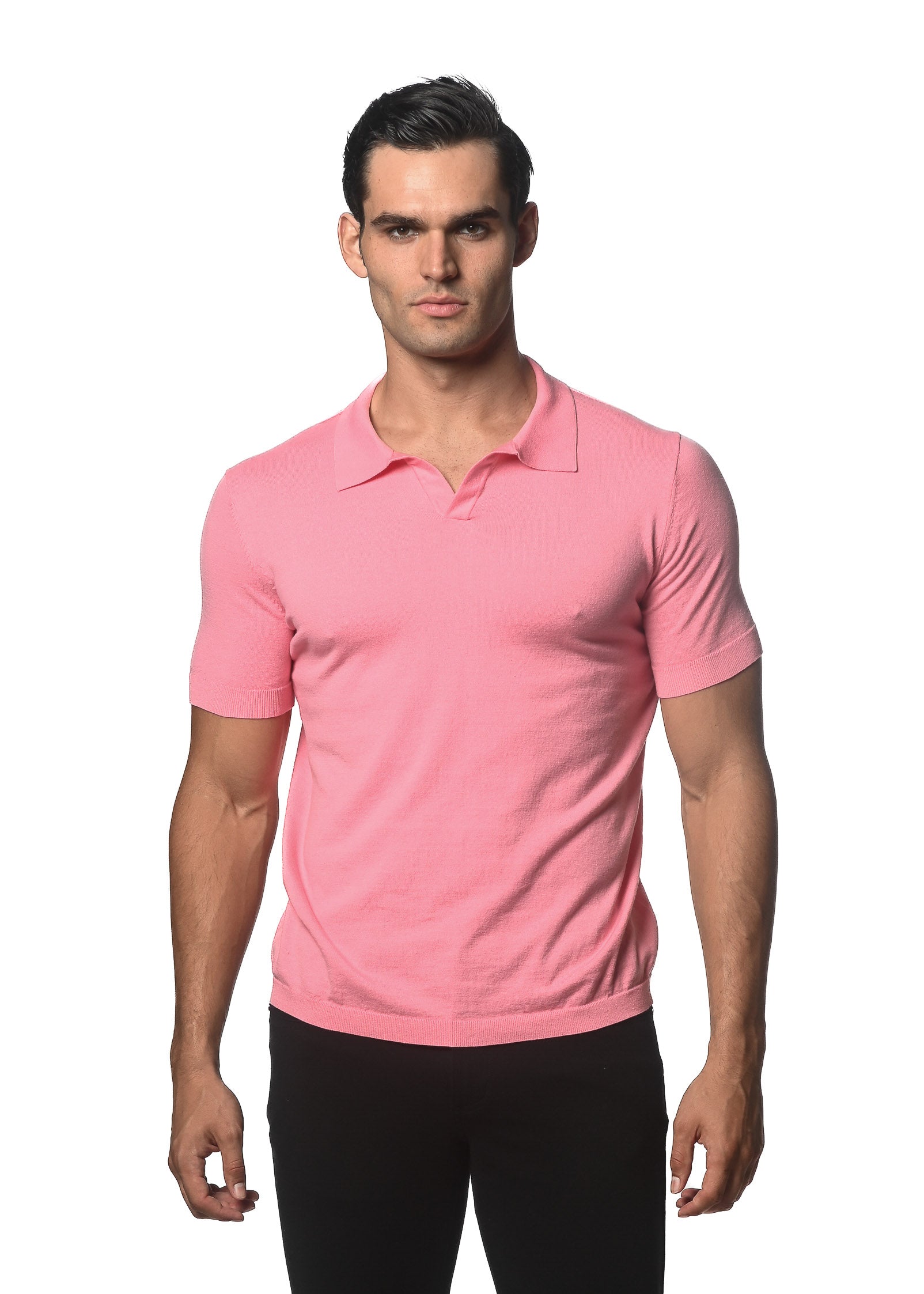 BUBBLE GUM JOHNNY COLLAR KNITTED POLO PM-16230
