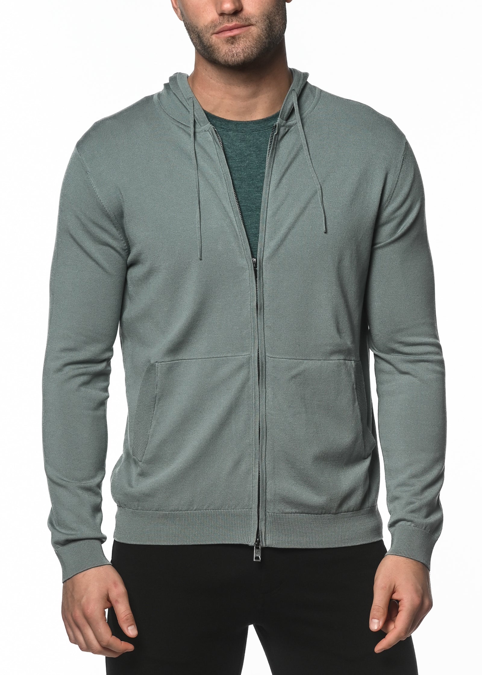 ニット/セーター melt the lady zip hoodie knit gray MOHAIR BLEND ZIP HOODIE in SILVER – Elwood Clothing