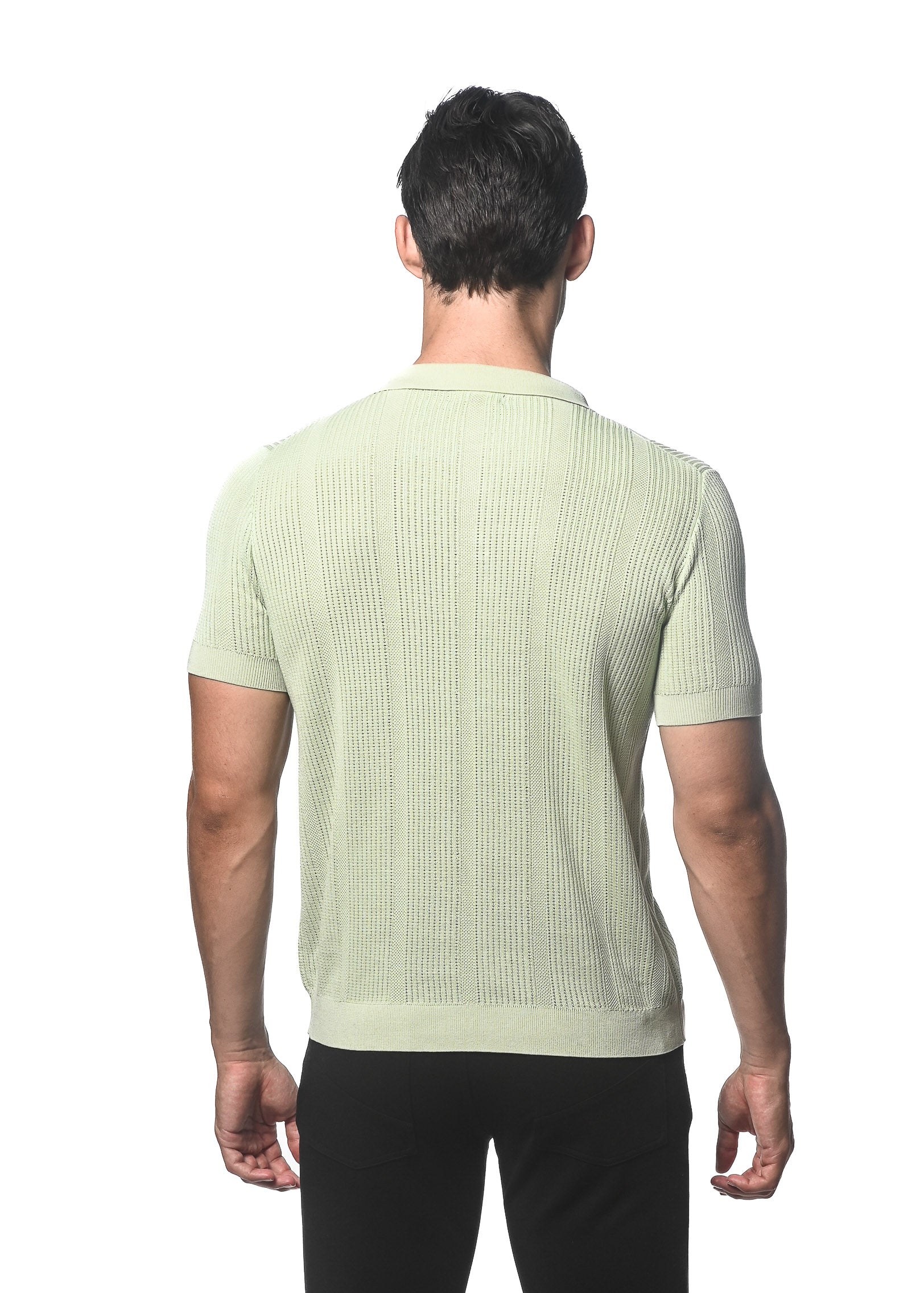 ZEST SILK/TENCEL TEXTURED KNITTED POLO PM-16312