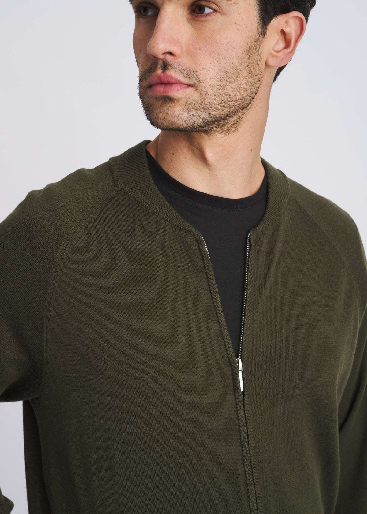 RANGER GREEN KNIT ZIP-UP CARDIGAN PM-16416